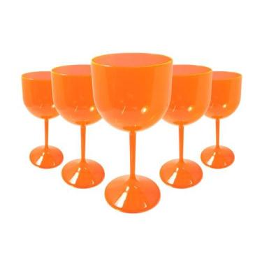 Imagem de Kit 6 Taças de Gin Acrílico Cristal Colorido 450ml p/ Festas Eventos A