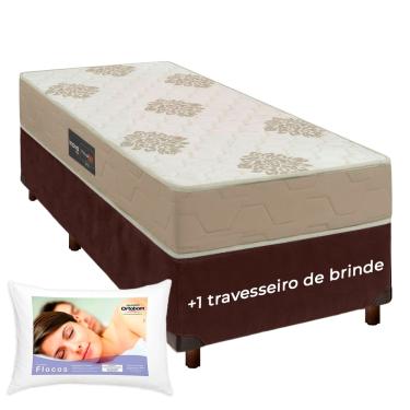 Imagem de Kit Cama Box + Colchão Solteiro Inova D33 + Travesseiro Ortobom