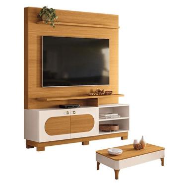 Imagem de Estante Home Theater Axis Cinamomo Off White Com Mesa De Centro Liz Off White Cinamomo...