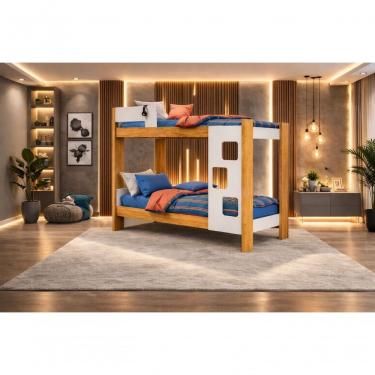 Imagem de Beliche Infantil Escadas Moderna Portofino - Mobibaby