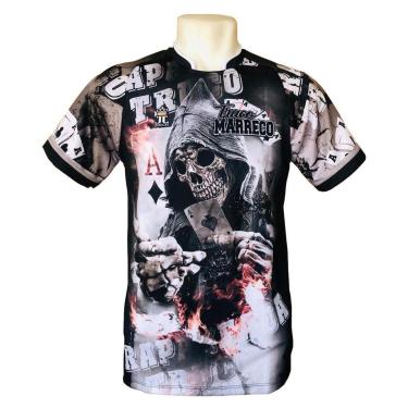 Imagem de Camiseta Truco Marreco - Jogo Cartas Baralho Ases Rei Caveira - XG-Masculino