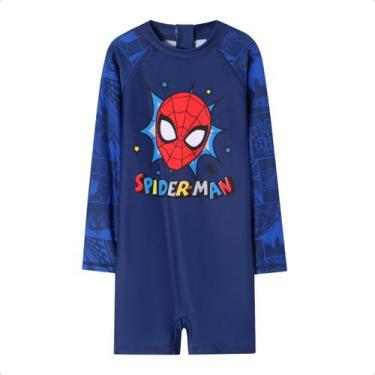 Imagem de Macacão de Banho Uv Infantil Vingadores Marvel 4 a 10 anos -, Azul mar