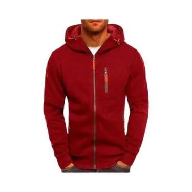 Imagem de Jaqueta Masculina Com Capuz Para Primavera, Moletom Casual Com Zíper, 