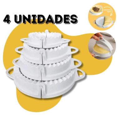 Imagem de Kit de 4 Formas para Fazer Pastel e Risoles Branca - Forma de Pastel