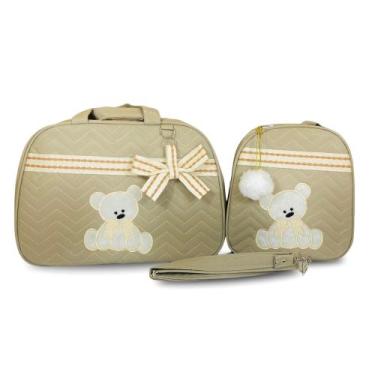 Imagem de Kit Bolsa Maternidade 2 Peças Grande Impermeável + Mochila + Trocador 