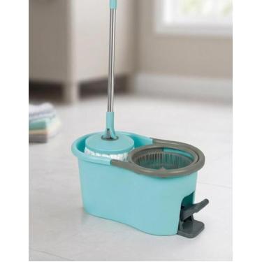 Imagem de Mop Giratório 360 com Balde Centrifugador 8L Cabo Ajustável Limpeza Pr