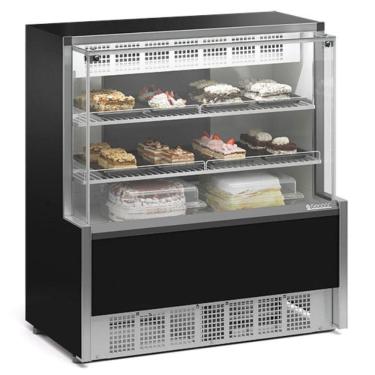 Imagem de Vitrine Refrigerada Confeitaria Dupla Função Aurora Gpea110r Preto Gelopar 220V