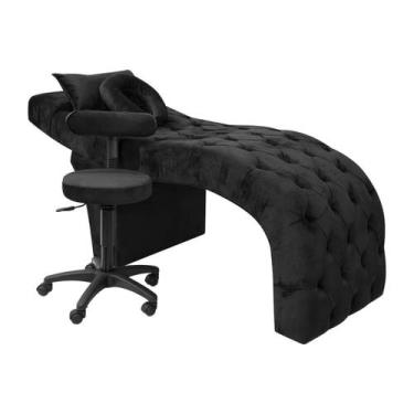 Imagem de Maca com Mocho Estética Facial Cílios E Sobrancelhas Veludo - SOFA STO