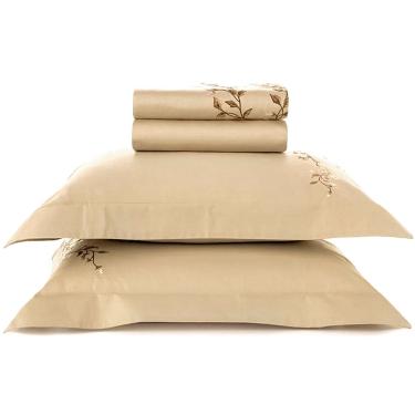 Imagem de Jogo de Cama Karsten Carmela 300 Fios 4 Peças Queen Bege