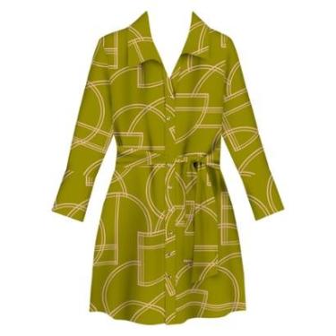 Imagem de Vestido Midi Estampado Com Mangas Longas E Faixa Ajustável-Feminino