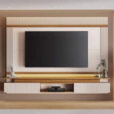 Imagem de Painel para TV Até 75 Polegadas Marataízes 2 Portas Freijó Trend/Off White - Pnr Móveis