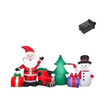 Imagem de Decoração De Natal Inflável De Papai Noel E Boneco De Neve De 8.9FT Co