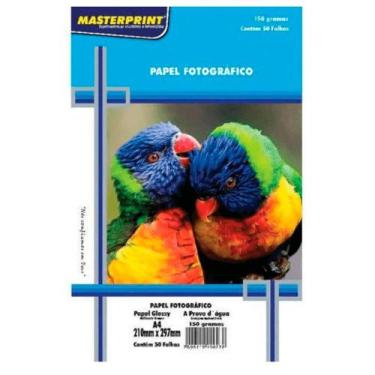 Imagem de Papel Fotográfico A4 150g PT 50 Folhas A Prova dágua - Masterprint
