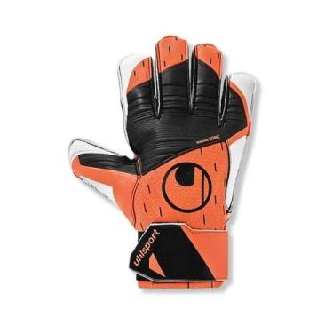 Imagem de Luva de Goleiro Futebol de Campo Uhlsport Starter Resist, Preto, Laran