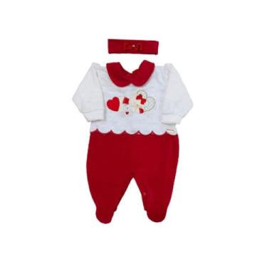 Imagem de Macacão Para Bebê Em Plush Ref 3368 - Soninho, P, Vermelho