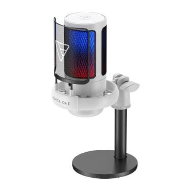 Imagem de Microfone Gamer Force One Hero, RGB, Botão De Mute, USB, Cardicóide ou