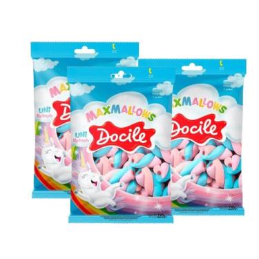 Imagem de Marshmallow Unicórnio Maxmallows Colorido 220g - 3 unid