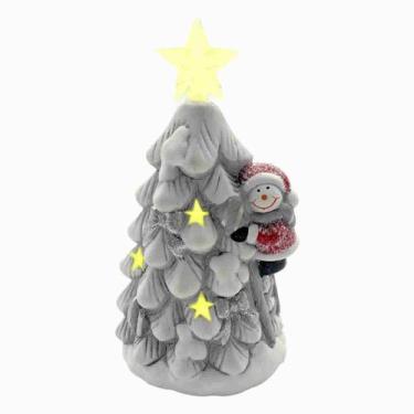Imagem de Enfeite Arvore Ceramica Estrela 2 LED 15,5cm Natal - BONECO NEVE - MAS