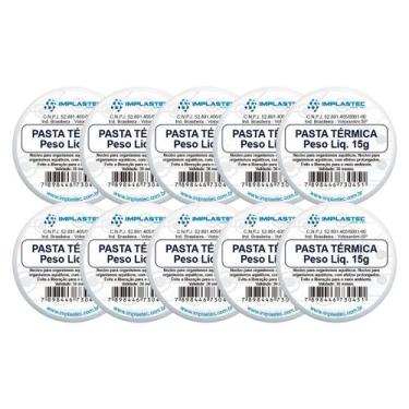 Imagem de Pasta Térmica 15g Implastec Processador Kit Com 10 Unidades