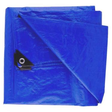 Imagem de Lona Azul Cobertura Multiuso 300 Micras Polietileno - 9x6m - Shoplonas