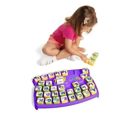 Imagem de Monta Palavras Caixa - Com 35 Peças - Roxo - Tateti - TA TE TI