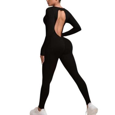 Imagem de Macacão Fitness Modelador Estilo Conforto Segurança Poliamida e Elasta
