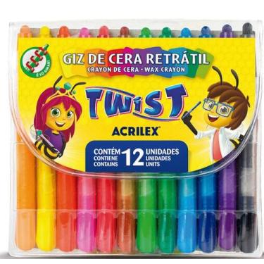 Imagem de Giz de Cera 12 Cores Retrátil Twist - ACRILEX