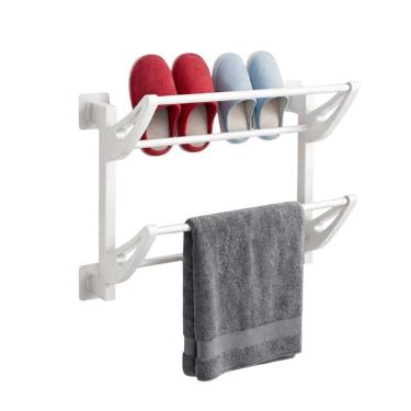 Imagem de Suporte Organizador BSL3913 Adesivo de Parede PP e Alumínio Multiuso Branco Ideal Importados