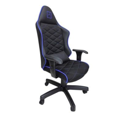 Imagem de Cadeira para Escritório Gamer 126cm X 66cm X 46cm Azul - Vianflex