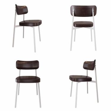 Imagem de Cadeira Alloa Fixa com 4 Pés 50 x 44,7 x 83,8 cm com 4 Unidade Marrom/