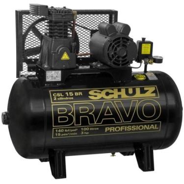 Imagem de Compressor de Ar Schulz Bravo 15pcm CSL15BR 100L 3hp 220v Monofásico