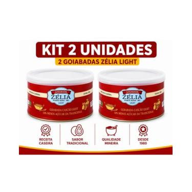 Imagem de Goiabada Cremosa Ligth Zélia 50% Menos Açucares lata 400g 2 Unidades
