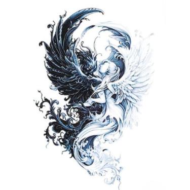 Imagem de Tatuagens Postiças Adesivas Desenhos Artísticos Variados - anjo da mam