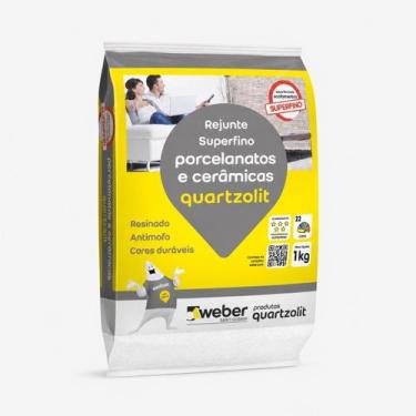 Imagem de Kit 15 Kg Rejunte Porcelanatos Antimofo Quartzolit, Branco