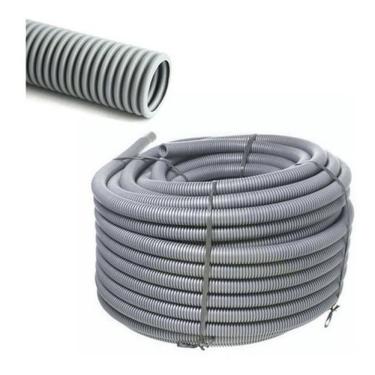 Imagem de Conduíte Eletroduto 3-4 50MTS Cinza com Corrugação Interna Especial para Flexibilidade em Instalações Embutidas 2 Rolos