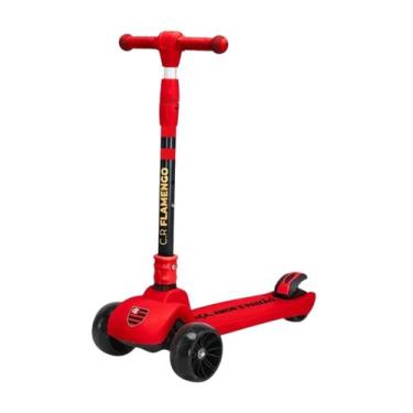 Imagem de Patinete Scooter Flamengo Dobrável Com Três Rodas e Base Antiderrapant