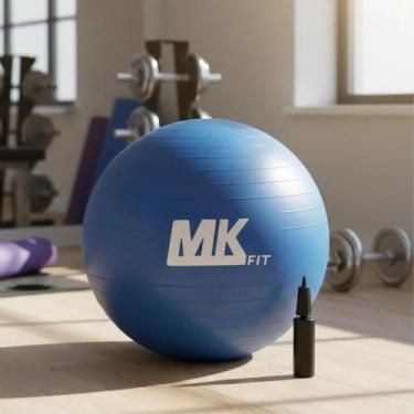 Imagem de Bola Pilates Suiça 55cm Abdominal Yoga Gym Ball Bomba - Mkfit