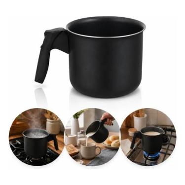 Imagem de Fervedor Canecão de Alumínio Reforçado Preto 1,2 L para Leite Café e C