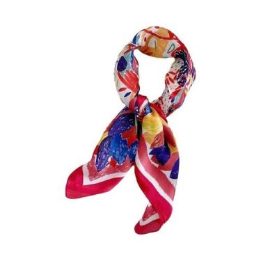 Imagem de Lenço De Seda Com Estampa Paisley Para Mulheres, Design Luxuoso, Peque