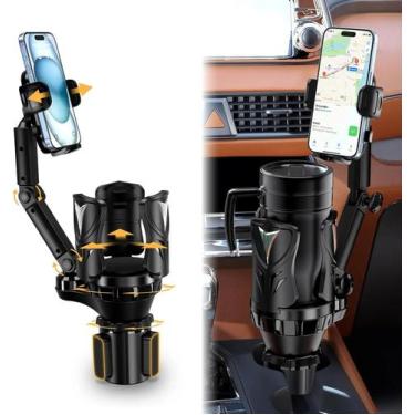 Imagem de Suporte Expansível Ajustável Para Copos De Carro Com Base De Borracha,