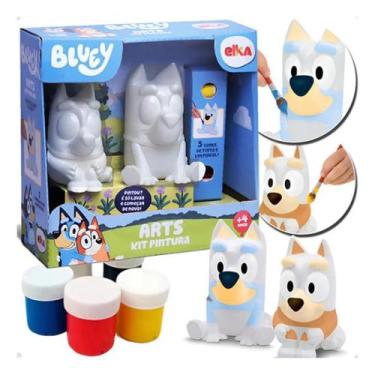 Imagem de Kit 2 Bonecos Brinquedo Para Pintar Bluey E Bingo Lavável - ARTS