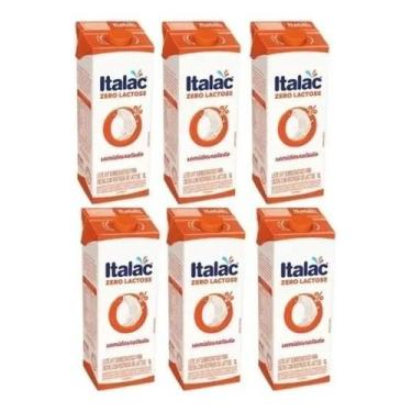 Imagem de Kit 6 Leite UHT Semidesnatado Zero Lactose Italac 1L