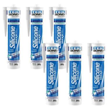 Imagem de Kit 6 Silicone Acético Aquário Transparente Tekbond 280g