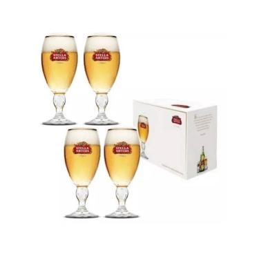 Imagem de Quatro Taças Stella Artois Cálice Litografada Cerveja 250ml