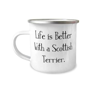 Imagem de Caneca inspiradora de cachorro Terrier escocês 340 g, Life is Better With a Scottish Terrier, presentes fofos para amantes de animais de estimação,