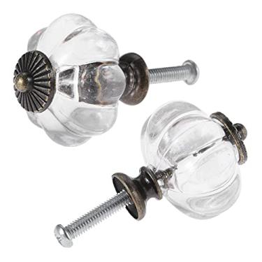 Imagem de 20 pcs-1pc Botão de abóbora transparente acrílico + liga alça clara puxa gaveta de armário decoração vestido de cozinha roupas w/parafusos YYDFPIIA (Color : 2pcs)