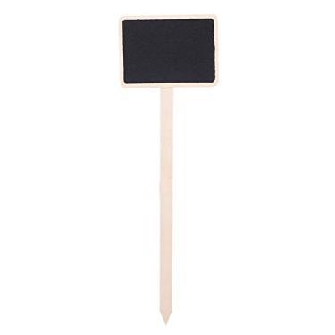Imagem de Etiqueta de planta 10 peças, etiqueta de placa de plantas, etiqueta de preço de flores de plantas portáteis, decoração de jardim em quadro-negro com minibensagem, adotar material de madeira, ecológico e durável.