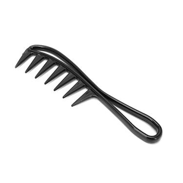 Imagem de Pente desembaraçante, pente de cabelo com bordas arredondadas para barbeiro para pente de cabelo (preto)