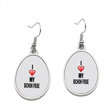 Imagem de Brinco I Love Breed Bchin frise - Brincos pendentes para meninas - Presente de festa de aniversário dos namorados