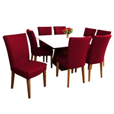 Imagem de Capa Para Cadeira Malha Lavável Com Kits de 4, 6 e 8 Unidades (6, Vinho)